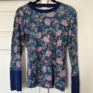 Blue Sundance floral waffle shirt
